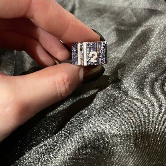 Dior Jewelry - Authentic Dior Blue Vintage Trotter Logo Ring Size 4.5